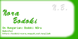 nora bodoki business card